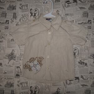 4T - Vintage Y2K Urban Extreme Shirts pinstripe button you
